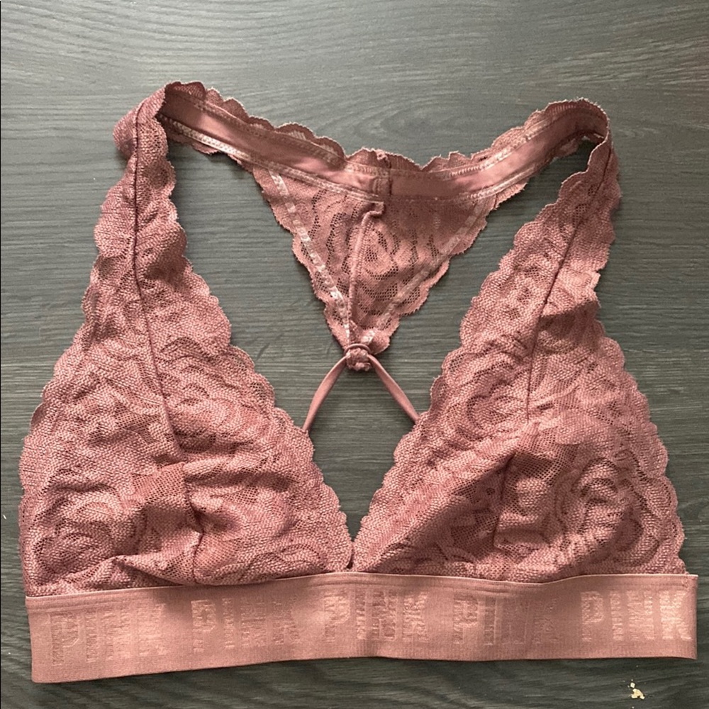 PINK Victoria's Secret Pink Lace Triangle Bra